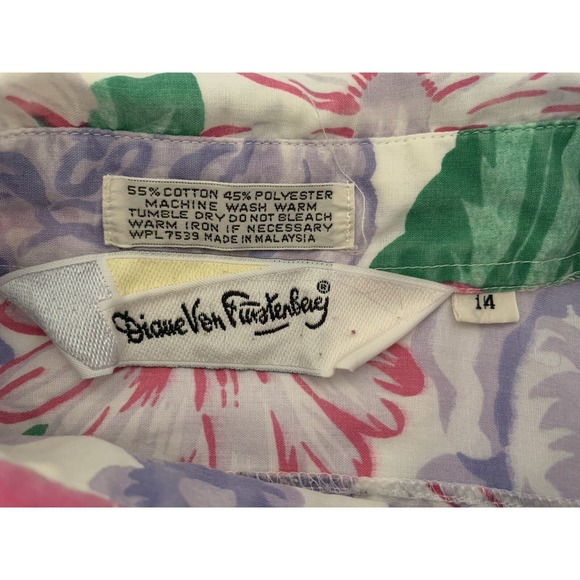 Floral Sleeveless Button Up Shirt Blouse Women's Pink Purple White - Picture 9 of 9